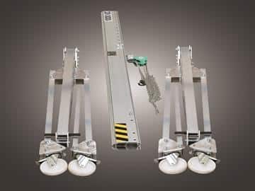 gru-a-portale-in-alluminio-smontata-attollo gru a portale in alluminio smontati i piedi - attollo