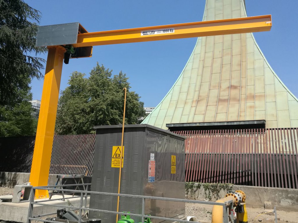 gru a bandiera a colonna rotazione elettrica 1000kg - attollo